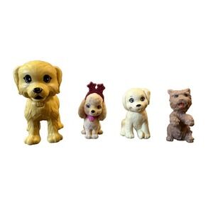 Barbie Chelsea Pets Doll House Tan Brown Dogs Mini Figures Animals Lot Bundle